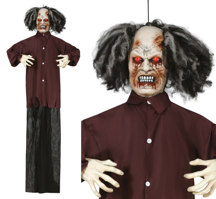 Poupée Halloween Zombie avec lumière, son et mouvement 1.8m