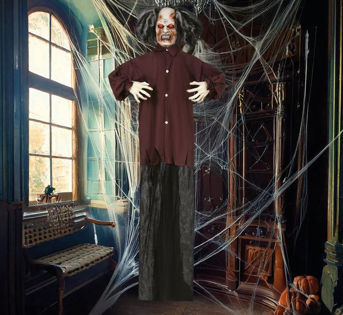 Poupée Halloween Zombie avec lumière, son et mouvement 1.8m