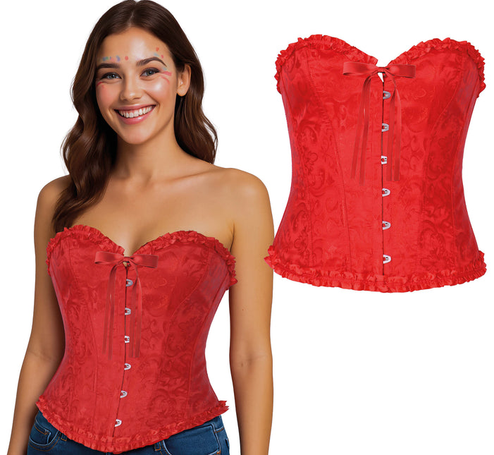 Corset rouge dentelle pour dames