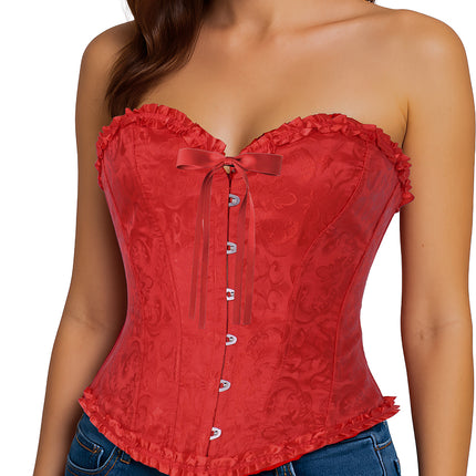 Corset rouge dentelle pour dames