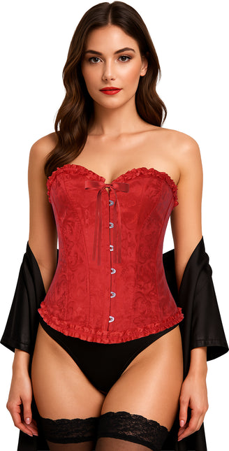 Corset rouge dentelle pour dames