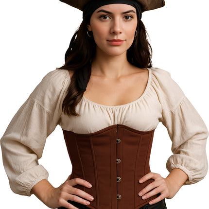 Corset marron Dames Pirate