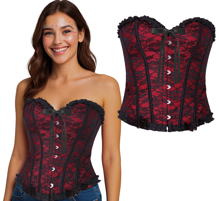 Corset rouge bordeaux pour dames