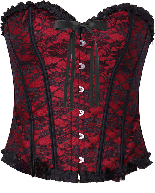 Corset rouge bordeaux pour dames