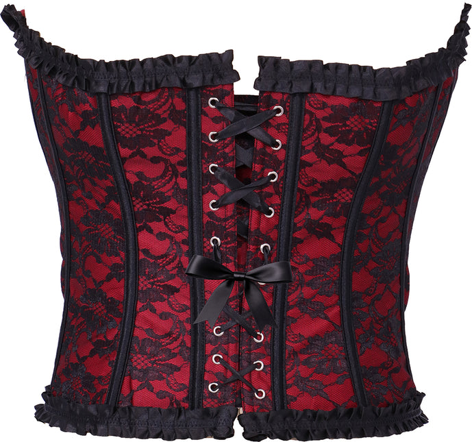 Corset rouge bordeaux pour dames