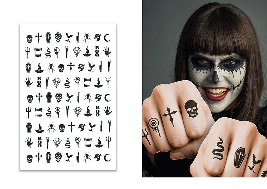 Tatouage temporaire d'Halloween, style gothique