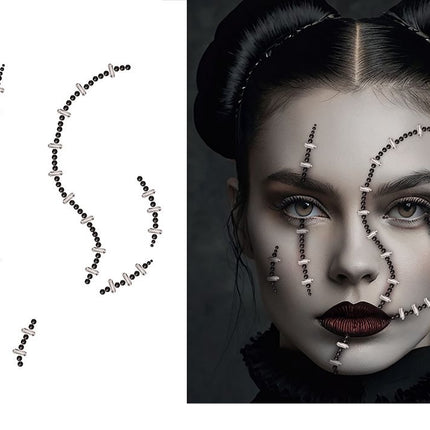 Autocollants pour le visage d'Halloween : cicatrices