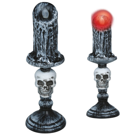 Bougeoir d'Halloween « Squelette gris » - 1 pièce