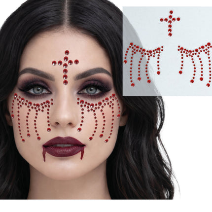 Autocollants pour le visage d'Halloween « Croix-Rouge »