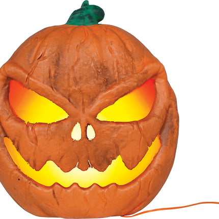 Citrouille d'Halloween orange avec lumière, 28 cm