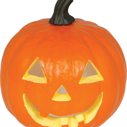 Citrouille d'Halloween en mousse orange avec lumière, 28 cm