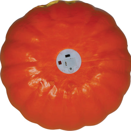 Citrouille d'Halloween en mousse orange avec lumière, 28 cm