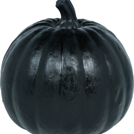 Citrouille d'Halloween noire avec lumière, 20 cm