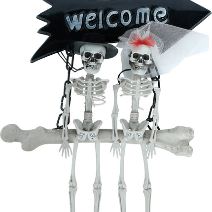 Halloween Skelet Bordje Welcome 30cm