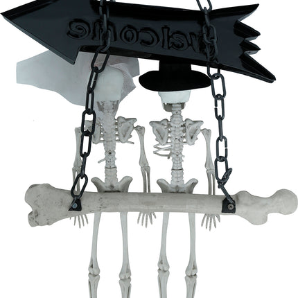 Halloween Skelet Bordje Welcome 30cm