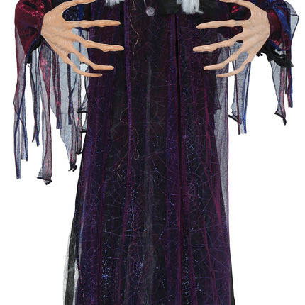 Halloween Pop Heks Met Sokkel, Licht En Geluid 1,8m
