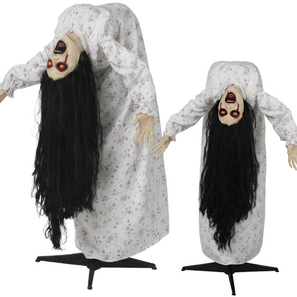 Halloween Pop Staande Vrouw Met Licht, Geluid En Beweging 1,35m