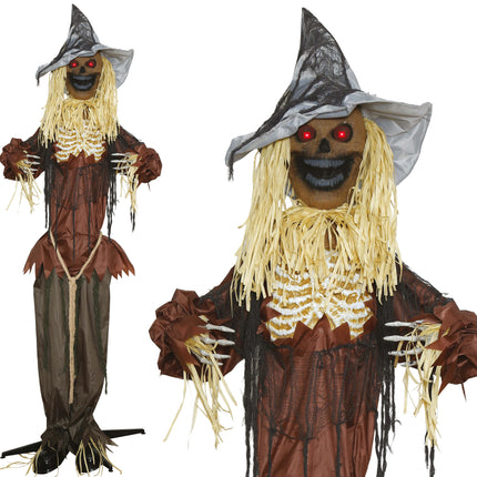Halloween Pop Vogelverschrikker Met Licht, Geluid En Beweging 2,25m