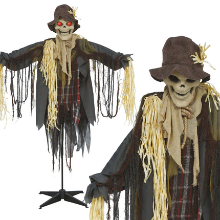 Épouvantail d'Halloween Pop Horror avec lumières, sons et mouvements, 1,75 m