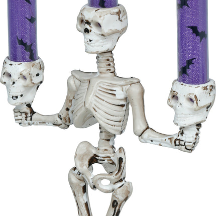 Bougeoir d'Halloween « Squelette » avec lumière, 35 cm