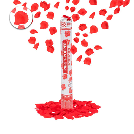 Canon à confettis « Roses rouges » 40 cm