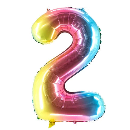 Ballon « 2 ans » arc-en-ciel, vierge, 1 m
