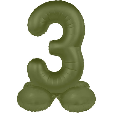 3 Jaar Cijfer Ballon Groen Mat 41cm van Folat koop je bij Partywinkel