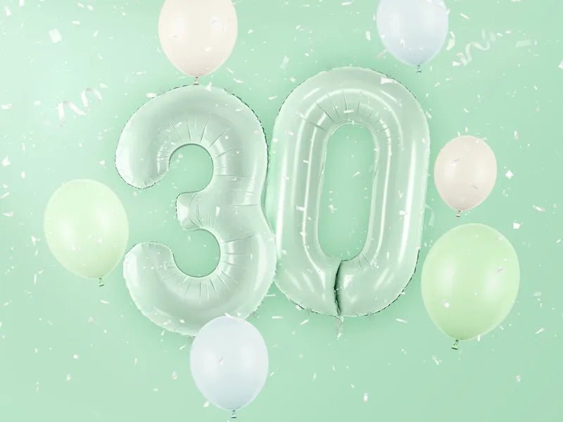 3 Jaar Cijfer Ballon Mintgroen 72cm van Partydeco koop je bij Partywinkel