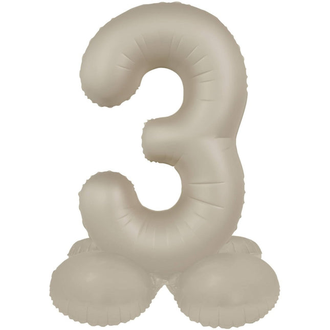 3 Jaar Cijfer Ballon Nude Mat 72cm van Folat koop je bij Partywinkel