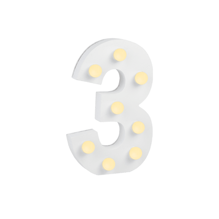 3 Licht Cijfer 16,5cm van Paper Dreams koop je bij Partywinkel
