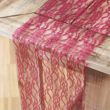 Chemin de table rouge en dentelle 3.1m 3pcs