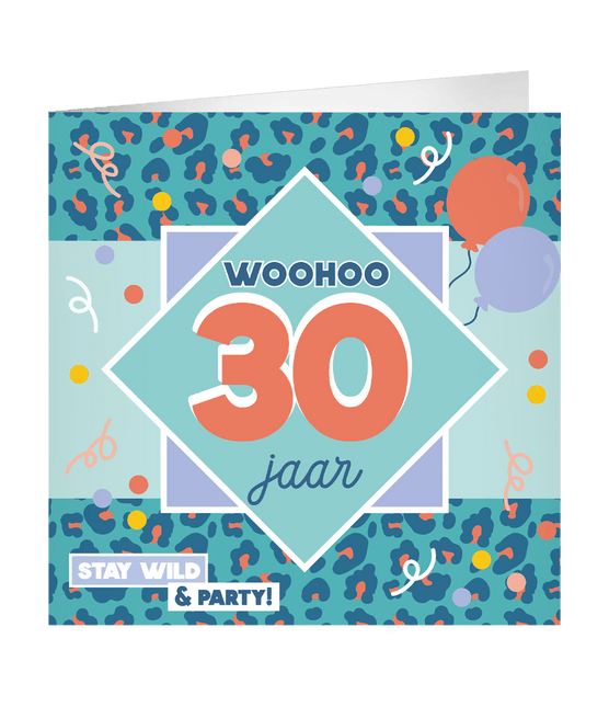 30 Jaar Wenskaart 23cm - Partywinkel - 8716764239014