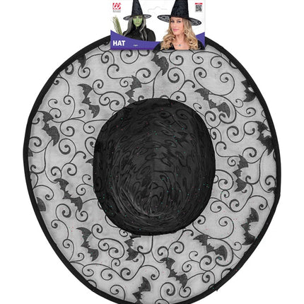 CHAPEAU DE SORCIÈRE AVEC DES CHAUVES-SOURIS