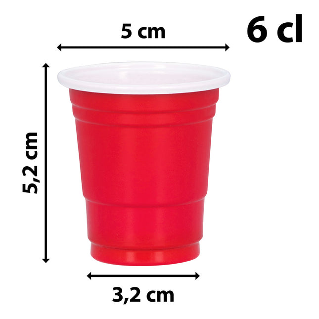Verres à shot rouge 6cl 20pcs