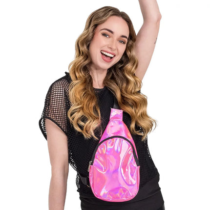 Sac à bandoulière Holo rose (30 x 19 x 4 cm)