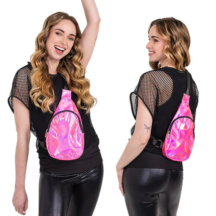 Sac à bandoulière Holo rose (30 x 19 x 4 cm)