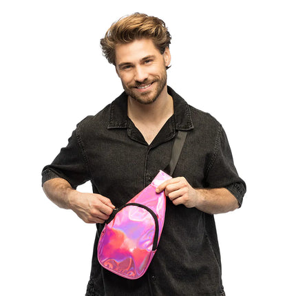 Sac à bandoulière Holo rose (30 x 19 x 4 cm)