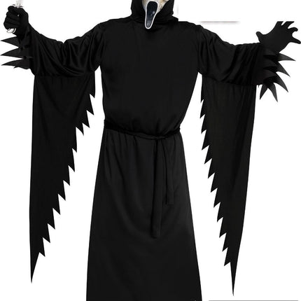 Costume d'Halloween Fantôme Noir Visage Vieilli