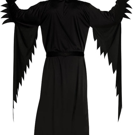 Costume d'Halloween Fantôme Noir Visage Vieilli