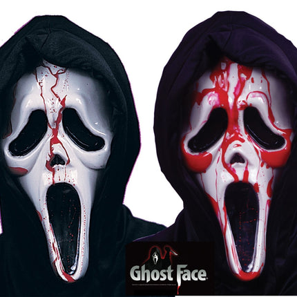 Masque d'Halloween blanc rouge avec faux sang