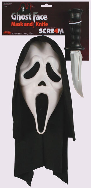 Masque de Ghostface avec couteau