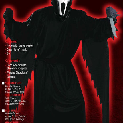 Costume d'Halloween Fantôme noir pour homme 3 pièces