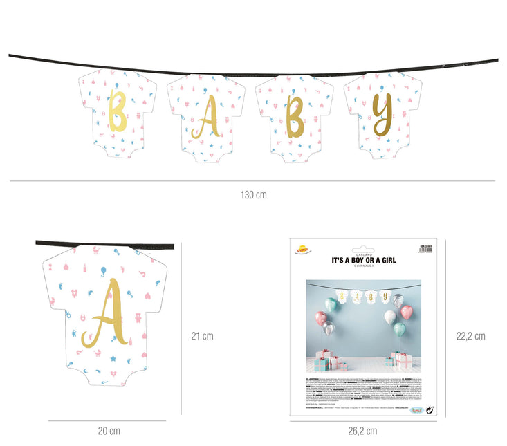 Guirlande de révélation du sexe Bébé 1.3m