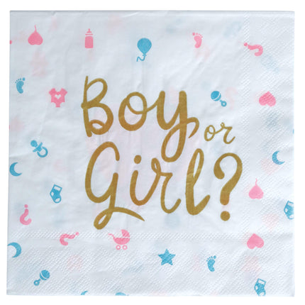 Serviettes de table pour la révélation du sexe 33cm 12pcs