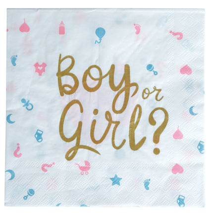 Serviettes de table pour la révélation du sexe 33cm 12pcs
