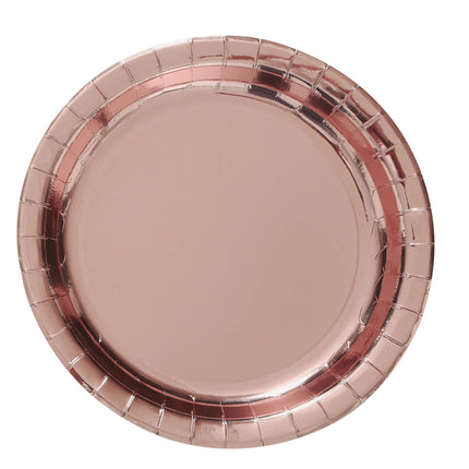Assiettes en or rose rondes 23cm