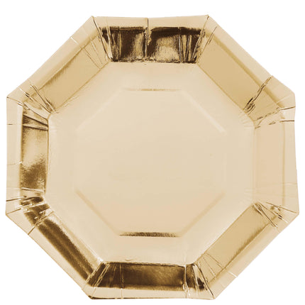 Assiettes dorées en papier 23cm 6pcs
