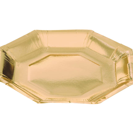 Assiettes dorées en papier 23cm 6pcs