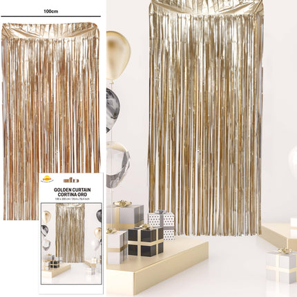 Tapis de rideau de porte doré 2m