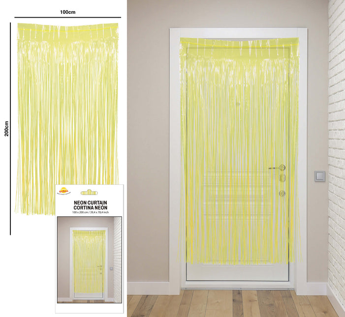 Rideau de porte jaune 2m